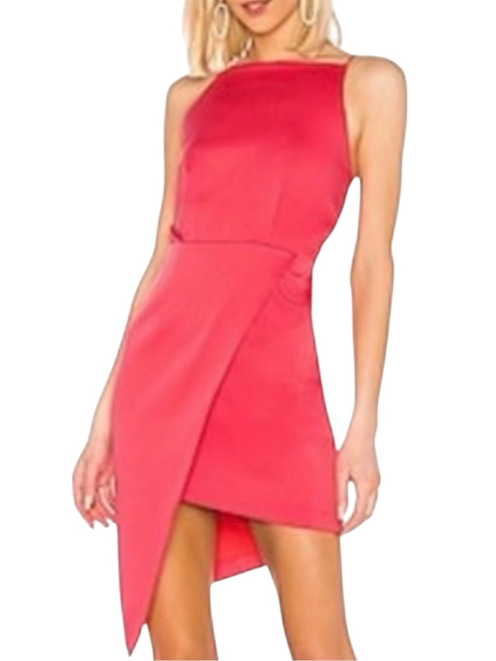 Elliatt Camo Asymmetrical Satin Cocktail Dress